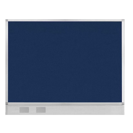 Versare Hush Panel Configurable Cubicle Partition 5' x 4' Navy Blue Fabric w/ Cable Channel 1855503